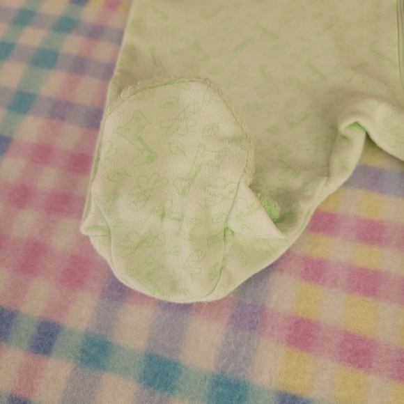 JUST BORN ♡ Green|Brown Giraffe Birdies MY DADDY LOVES ME Zip Footie Outfit 0-3M - Picture 11 of 15